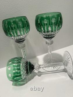 VINTAGE KING LOUIS CUT-TO-CLEAR CRYSTAL HOCK WINE GOBLETS 12 ct RICH JEWEL TONES