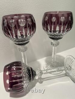 VINTAGE KING LOUIS CUT-TO-CLEAR CRYSTAL HOCK WINE GOBLETS 12 ct RICH JEWEL TONES