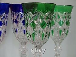 VINTAGE LARGE ROEMER 6 WINE GLASSES CRYSTAL BACCARAT PATTERN S. 1151 height 8,46