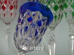 VINTAGE LARGE ROEMER 6 WINE GLASSES CRYSTAL BACCARAT PATTERN height 8,46 S. 1151