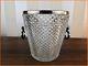 VINTAGE LARGE SILVER PLATE CHAMPAGNE CUT GLASS WINE COOLER ICE BUCKET EPNS 1950s