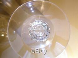 VINTAGE Lalique Crystal ALGER (1940-2006) 6 Maderia Wine Glass 4 1/4 8 ounce