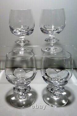VINTAGE Lalique Crystal BLOIS (1981-1996) Set of 4 Brandy Snifter Wines 5 1/2
