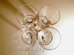 VINTAGE Lalique Crystal GUEBWILLER (1926-) Set of 4 Sherry Wine Glasses 4 3/8