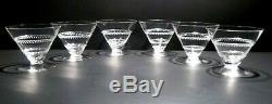 VINTAGE Lalique Crystal VOUVRAY (1951-) 6 Wine Glasses 2 3/4 Made in FRANCE