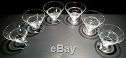 VINTAGE Lalique Crystal VOUVRAY (1951-) 6 Wine Glasses 2 3/4 Made in FRANCE