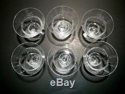 VINTAGE Lalique Crystal VOUVRAY (1951-) 6 Wine Glasses 2 3/4 Made in FRANCE