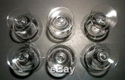 VINTAGE Lalique Crystal VOUVRAY (1951-) 6 Wine Glasses 2 3/4 Made in FRANCE