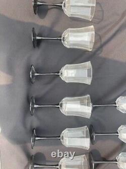 VINTAGE Luminarc Onyx Stem Champagne Flutes Made in France + 4 Riedel Glasses