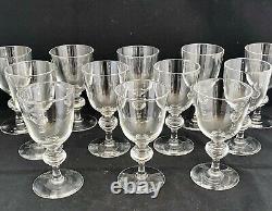 VINTAGE MCM Set 12 STEUBEN 7925 George Thompson WHITE WINE CLARETS GLASSES Mint