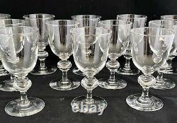 VINTAGE MCM Set 12 STEUBEN 7925 George Thompson WHITE WINE CLARETS GLASSES Mint