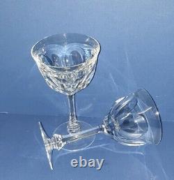 VINTAGE MOSER CRYSTAL LADY HAMILTON WINE GLASSES x2 EXC COND 125ml 15.5CM H