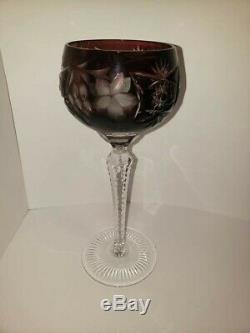 VINTAGE Nachtmann TRAUBE Tall Wine Hock Glass Set of 6 Bavaria Germany 8 1/4 in