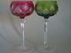 VINTAGE ROEMER TWO WINE GLASSES CRYSTAL VAL ST LAMBERT BERNCASTEL red mousse