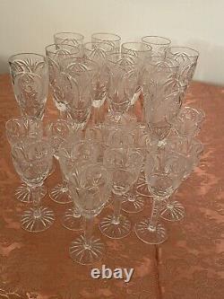 VINTAGE RUSSIAN CUT CRYSTAL Set Of 24 12 WINE and 12 SHOT GLASSES