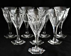 VINTAGE SET 8 MOSER BOHEMIAN CUT CRYSTAL Adela Melikoff WINE GOBLETS 6 1/2