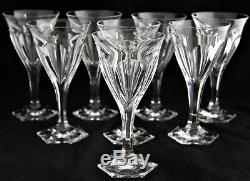 VINTAGE SET 8 MOSER BOHEMIAN CUT CRYSTAL Adela Melikoff WINE GOBLETS 6 1/2