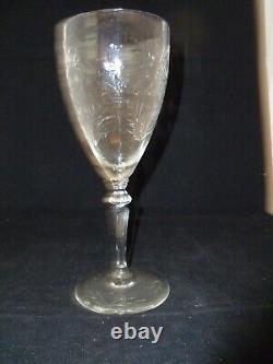 VINTAGE Set of 11 Very Fine Crystal Wine Glasses With Cut Wheat Pattern