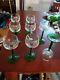 VINTAGE Set of 8 Luminarc 6.5 Green Stem Rhine Wine Glasses Made In France