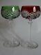 VINTAGE TWO ROEMER WINE GLASSES CRYSTAL VAL ST LAMBERT red green