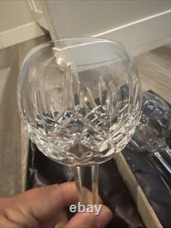 VINTAGE WATERFORD CRYSTAL LISMORE BALLOON WINE GOBLETS GLASSES set of 2