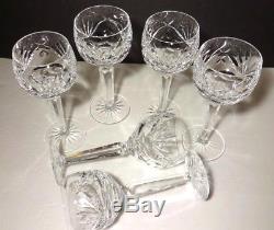 VINTAGE Waterford Crystal ASHLING (1954-) 6 Wine Hocks 7 1/2 Made in IRELAND