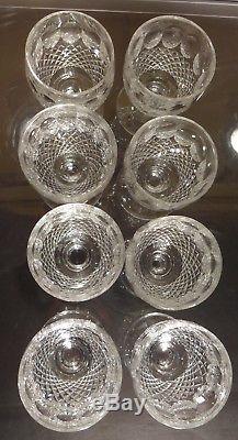 VINTAGE Waterford Crystal COLLEEN (1953-) Set 8 Claret Wine Glasses 4 3/4 5oz