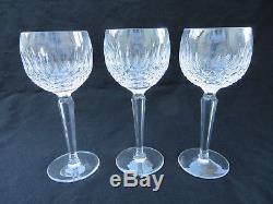 VINTAGE Waterford Crystal COLLEEN Pattern Set of 3 Wine Hock Glasses 7 3/8H