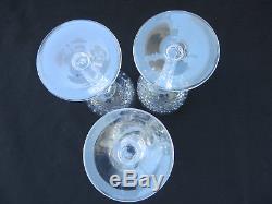 VINTAGE Waterford Crystal COLLEEN Pattern Set of 3 Wine Hock Glasses 7 3/8H