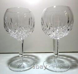 VINTAGE Waterford Crystal LISMORE (1957-) 2 Oversize Wine 7 1/2 MADE IRELAND