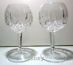 VINTAGE Waterford Crystal LISMORE (1957-) 2 Oversize Wine 7 1/2 MADE IRELAND