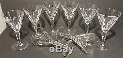 VINTAGE Waterford Crystal SHEILA (1958-) Set of 8 Claret Wine Glasses 6 1/2