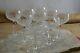 VINTAGE set of 9 cut glass crystal hock white wine glasses