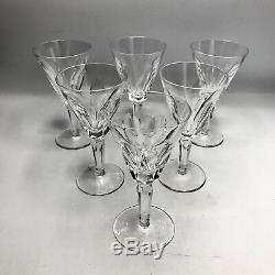 VIntage MCM Waterford Crystal SHEILA Pattern 6 1/4 White Wine Glass Set of 6