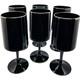 VNTG LENOX VENTURE BLACK 6 1/4 WINE GLASSES With PLATINUM TRIM HAND BLOWN MCM