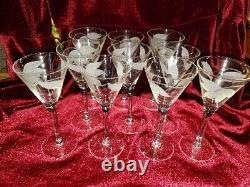 VNTG Total Of 28 WATER WINE Champ. Etc. STEMS Etched Dorothy THORPE Barware GLAM