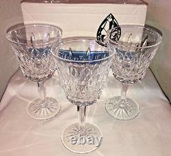 VTG 1973 Original WATERFORD Crystal LISMORE Wine Glasses withBOX /MADE IRELAND
