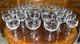 VTG 24 Crystal Glass Set Etched Berry Leaf Wine Goblet Champagne Sherry Portugal