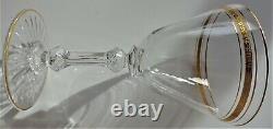 VTG 48pc CRYSTAL GILDD WINE GLASS SET DOUBLE TEAR DROP HEXAGON STEM VSL/ST LOUIS