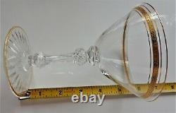 VTG 48pc CRYSTAL GILDD WINE GLASS SET DOUBLE TEAR DROP HEXAGON STEM VSL/ST LOUIS