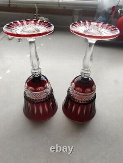 VTG Baccarat Piccadilly wine glass Red color set height 20 cm