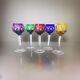 VTG Bohemian Crystal Wine/Drinking Glass Set Of 5 Beautiful! 7.5H