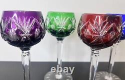 VTG Bohemian Crystal Wine/Drinking Glass Set Of 5 Beautiful! 7.5H