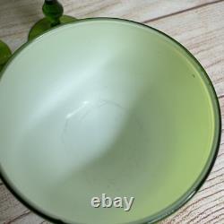 VTG Carlo Moretti Lime Green White Cased Wine Stemware Glasses MCM Set of 6