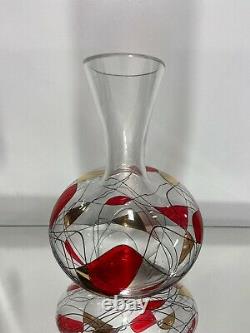 VTG. Crystal ROMANIAN 24k Stained Glass WINE DECANTER LIQUOR Barware