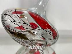 VTG. Crystal ROMANIAN 24k Stained Glass WINE DECANTER LIQUOR Barware