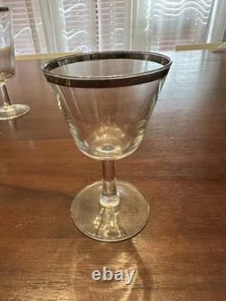 VTG France Platinum Trim WATER, WINE, COCKTAIL Champagne Glasses Clear Set (28)