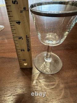 VTG France Platinum Trim WATER, WINE, COCKTAIL Champagne Glasses Clear Set (28)