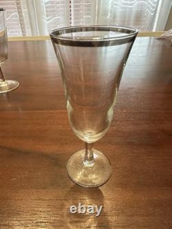 VTG France Platinum Trim WATER, WINE, COCKTAIL Champagne Glasses Clear Set (28)