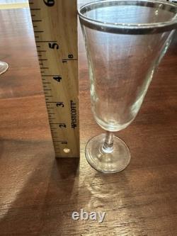 VTG France Platinum Trim WATER, WINE, COCKTAIL Champagne Glasses Clear Set (28)